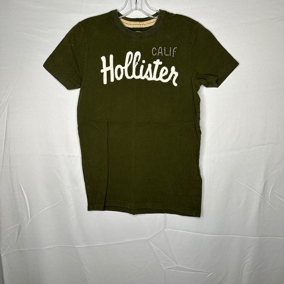 Hollister Olive Green Short Sleeve Logo Tee - Picture 1 of 3